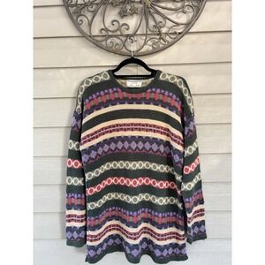 Vintage Woods & Gray Fall Sweater 90s Retro Hygge Gorpcore Outdoor FLAW READ